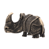 Jasper - Sculpture Statuette de Rhinocéros en Bronze